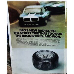 1971 BF Goodrich Tires Larry Dent SCCA Race Lime Rock Original Print Ad Vintage